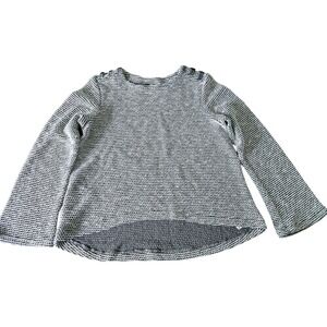 Roxy Knit Top Bell Sleeve Black & White‎ Textured Knit Small